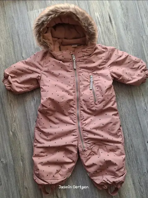 Baby Schneeanzug | H&M | Gr. 68 | Altrosa mit Punkten
