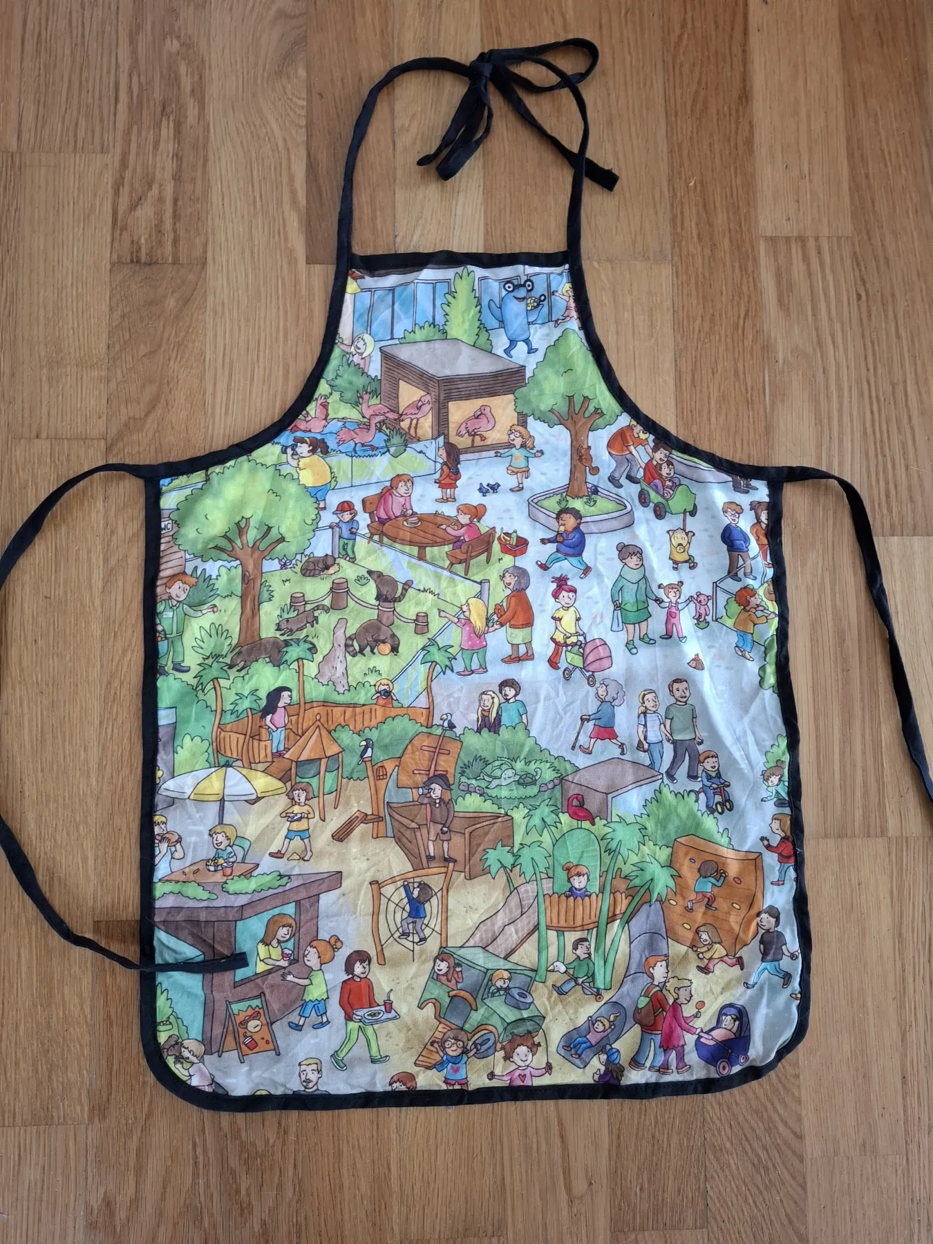 Kinderschürze Kinderküche Wimmelbild handmade Unikat