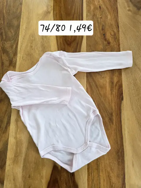 Langarmbody rose 74/80 Body rosa
