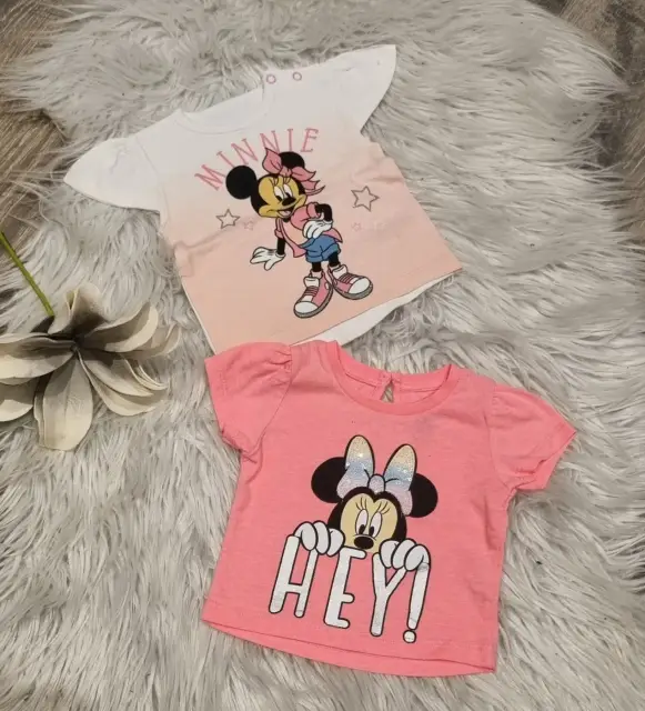 4 T-Shirts Mädchen T-Shirt Set Gr. 62 ~Minnie Maus~Disney