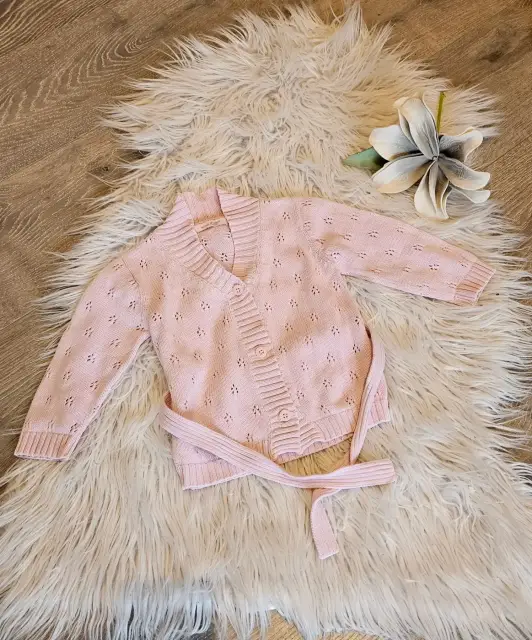 Name it Mädchen Strickjacke Gr. 80 ~Lochmuster~