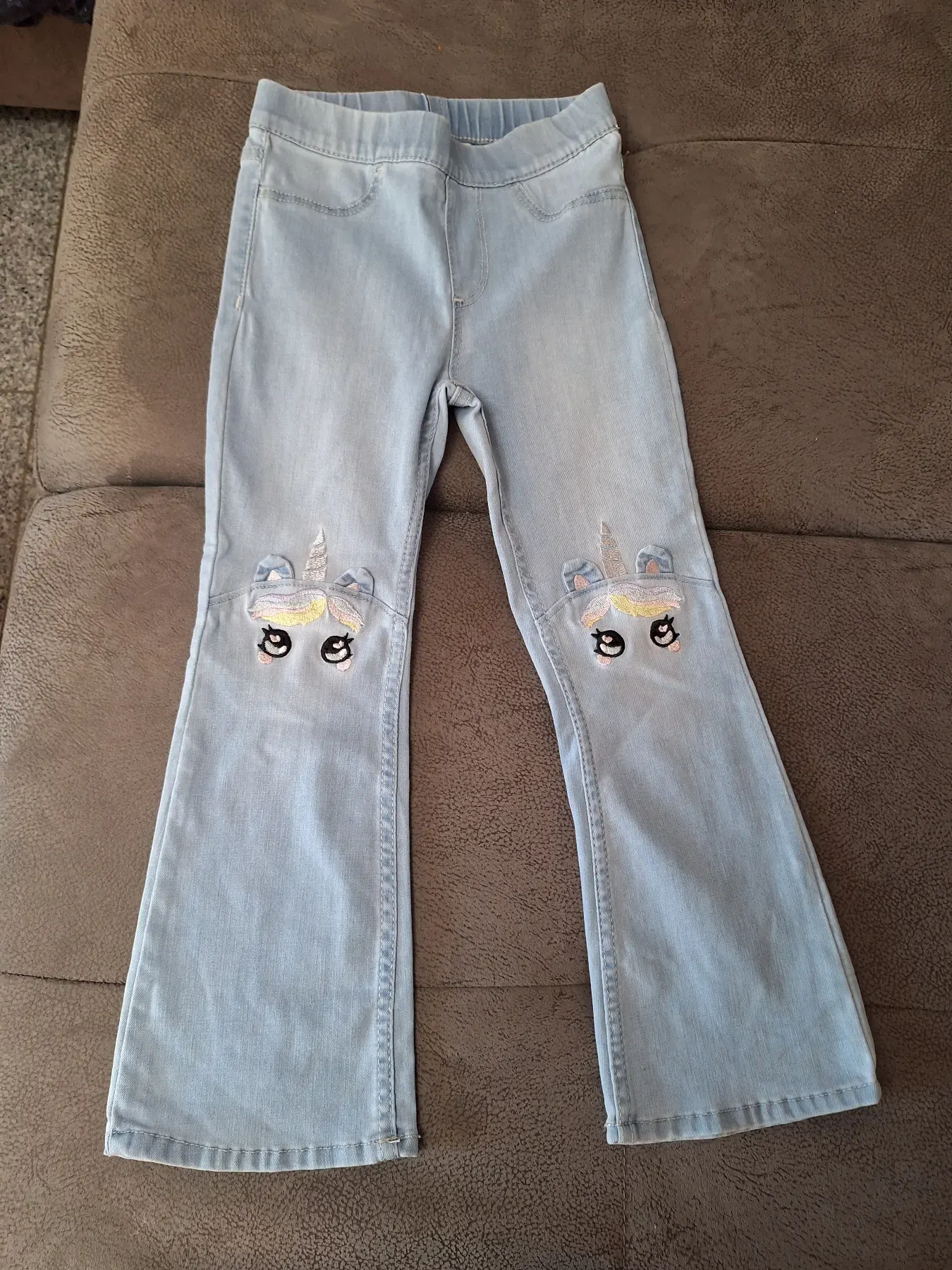 Schlaghose Super Stretch Flared Leg Jeans Einhorn