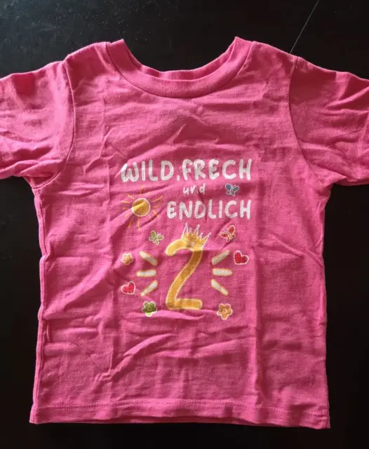 Süßes Geburtstags-Shirt „Wild, frech und endlich 2“