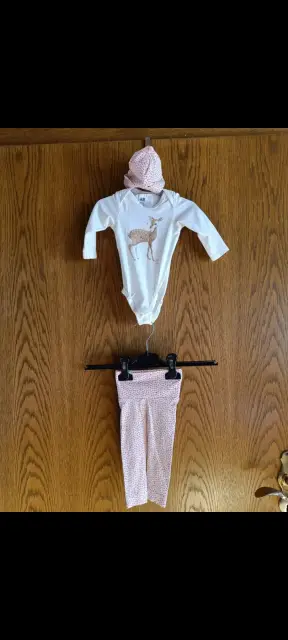 Langarm Body + Hose & Mütze H&M Größe 56 Super Zustand