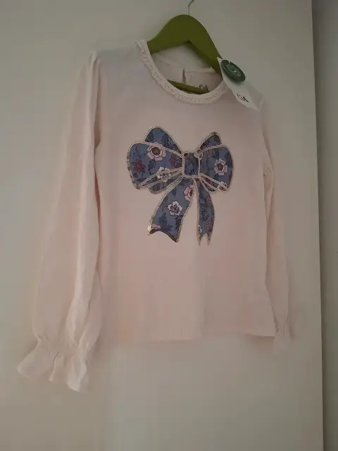 C&A festliches langarm Shirt mit Schleife 128
