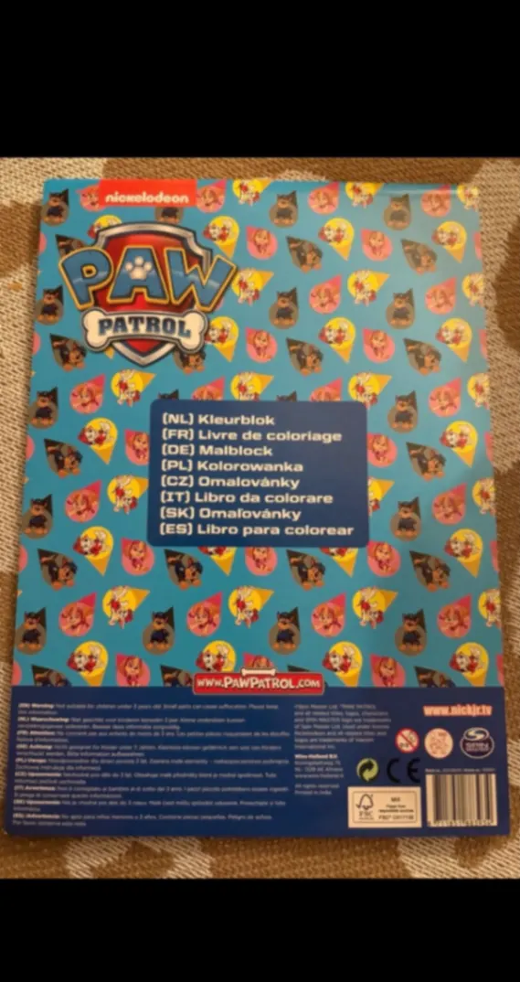 Paw Patrol Malblock mit Stickern