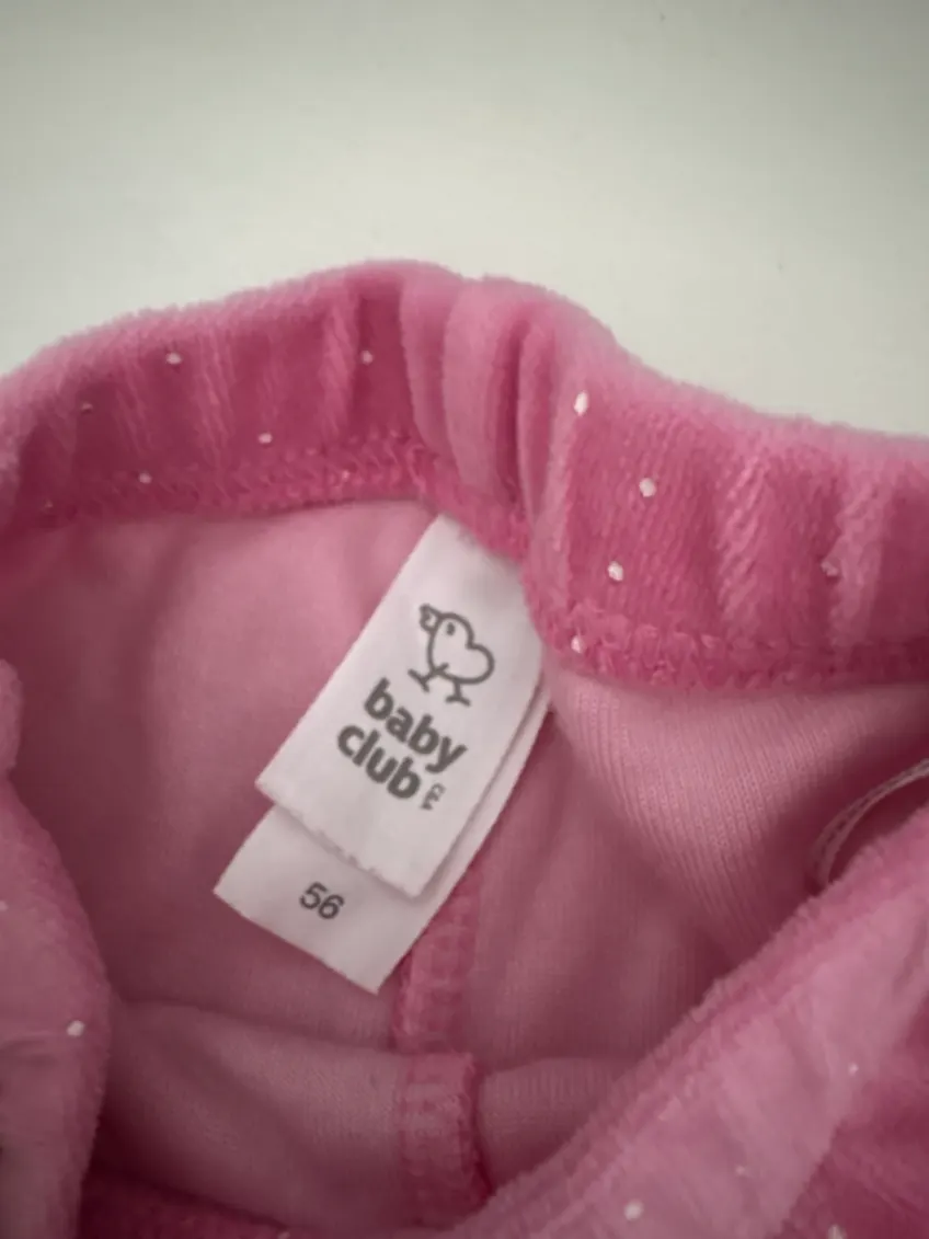 Dicke pinke Leggings von C&A in Größe 56 mit weißen Punkten 🌸