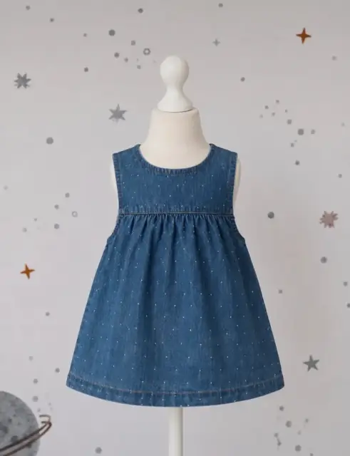 H&M Baby | Jeanskleid mit Punkten | Gr 74 | Wie neu