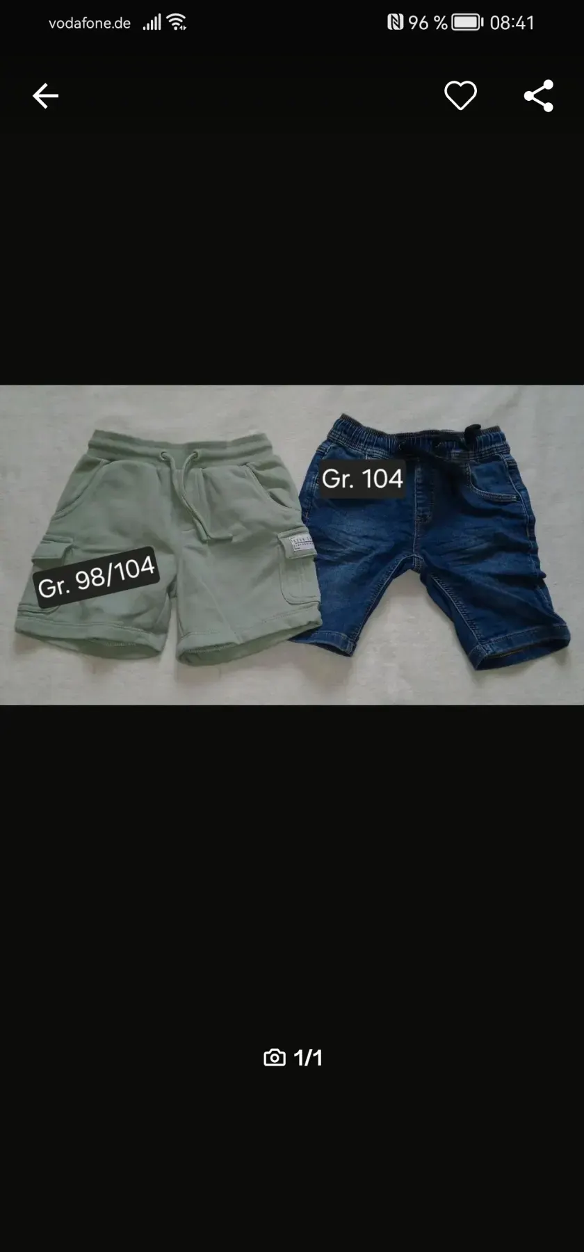 2 kurze hosen in der gr. 98 /104