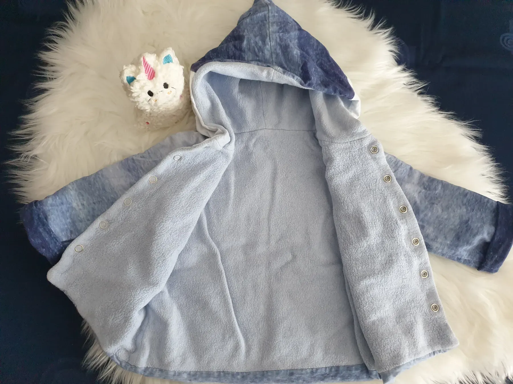 Jacke handmade mit Pinguinen - Gr. 74/80