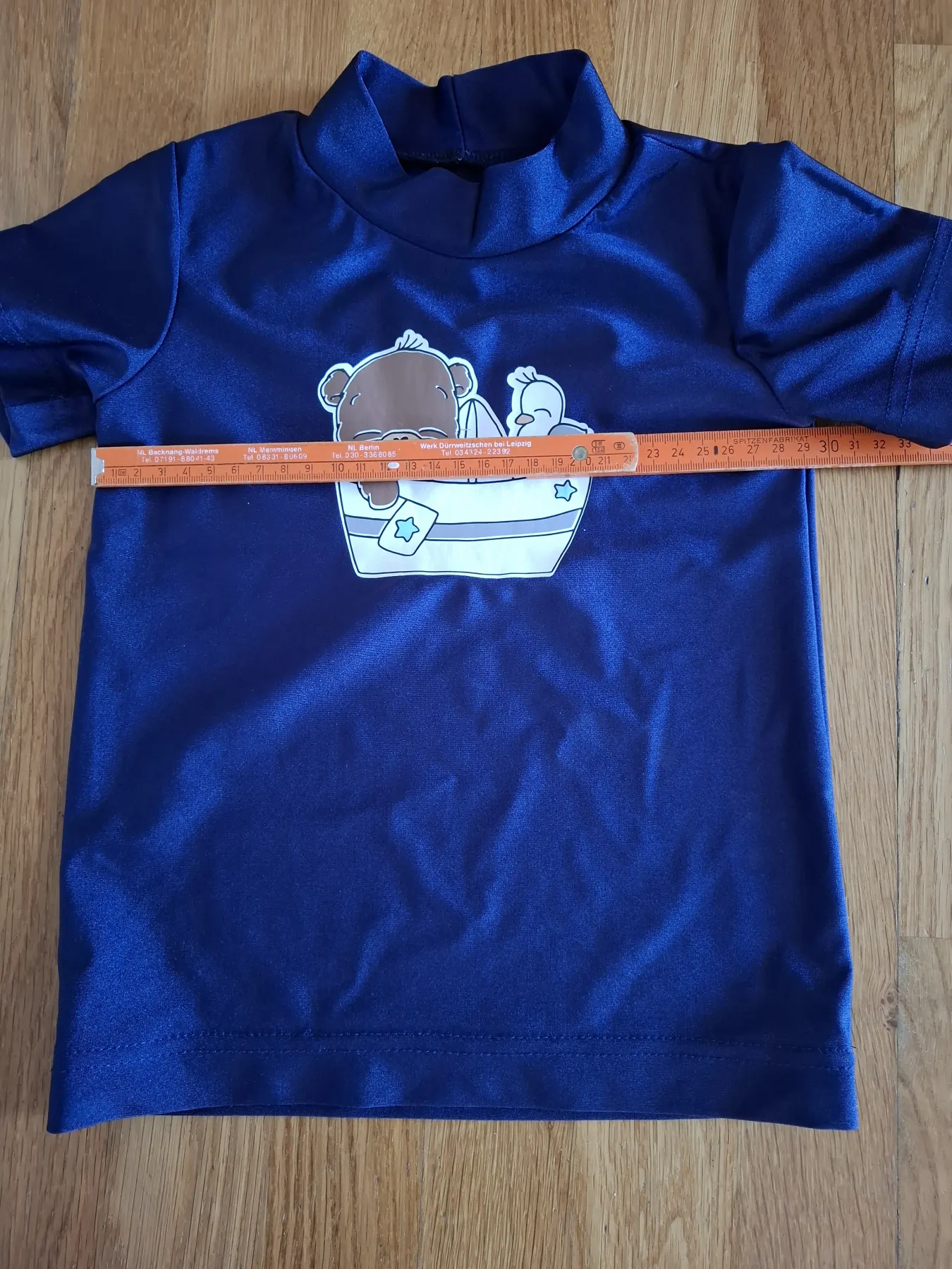 Set: Badehose & UV-Shirt 110 handmade Unikat Otter blau