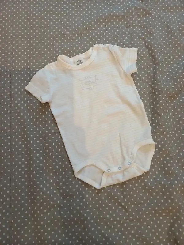 Sanetta Einteiler Gr 62, Baby, Body, Junge, One Piece, Kurzarm, blau, weiss, Ringel