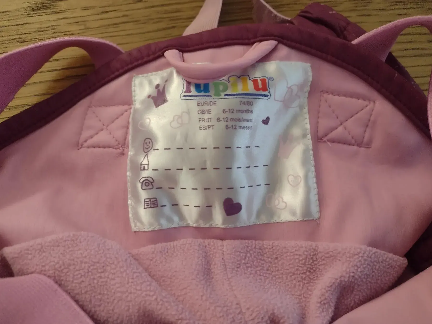 Matschhose gefüttert rosa-lila 74/80 Lupilu