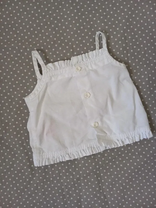 Mothercare Shirt Gr 62 Baby Mädchen, ärmellos, weiß, Sommer
