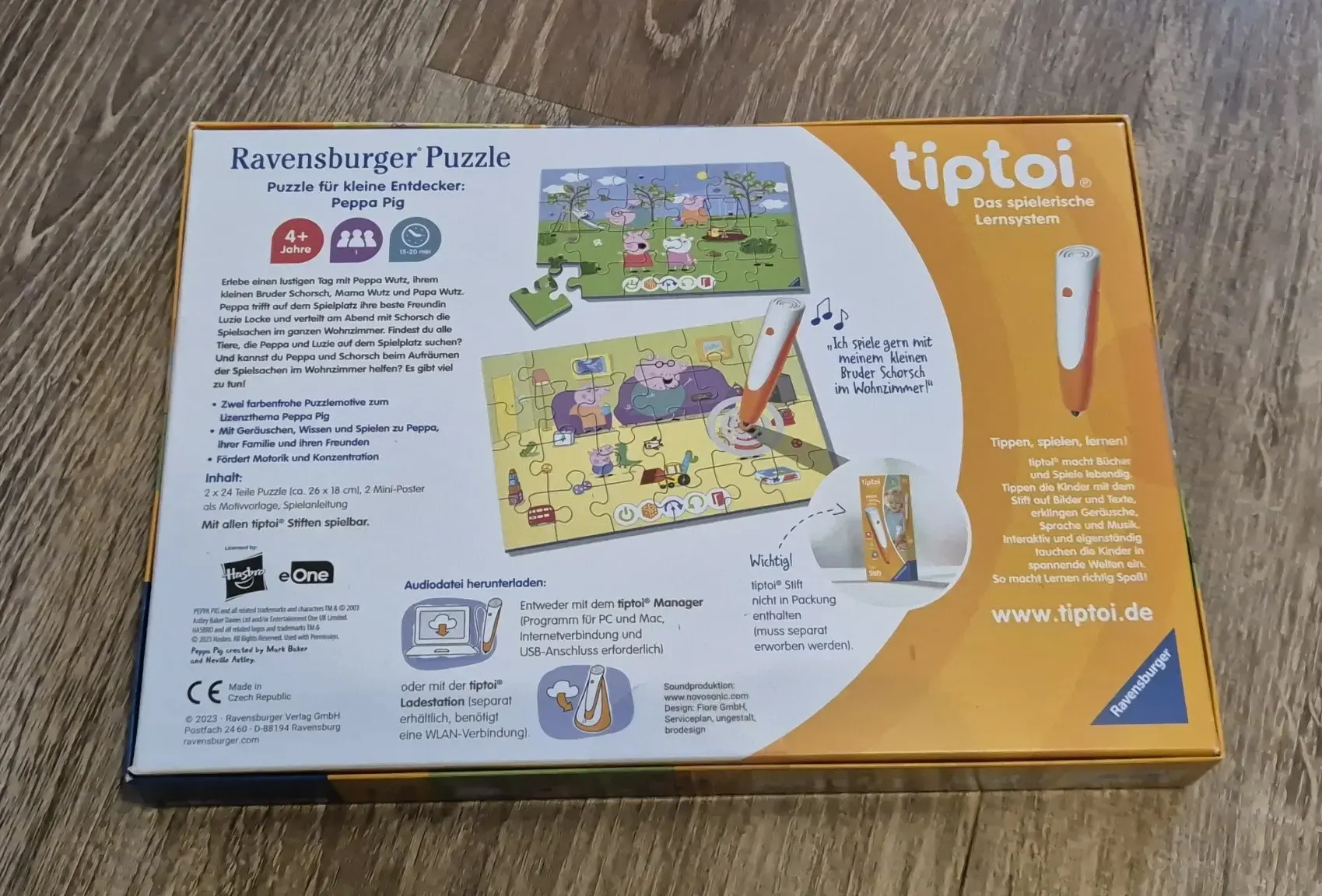 NEU - Peppa Pig tiptoi Puzzle, Ravensburger, 2x24 Teile