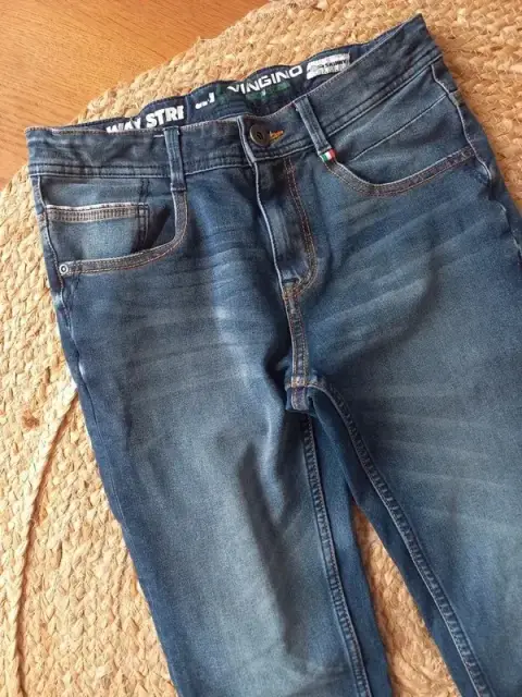 Vingino Jeans Skinny Gr 152/158, Junge, navy, used Style, Bundweite einstellbar