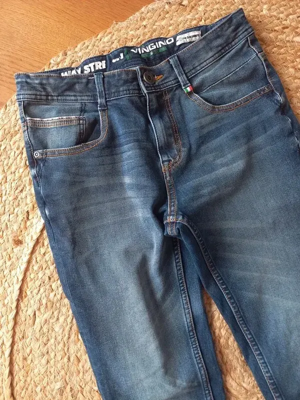 Vingino Jeans Skinny Gr 152/158, Junge, navy, used Style, Bundweite einstellbar