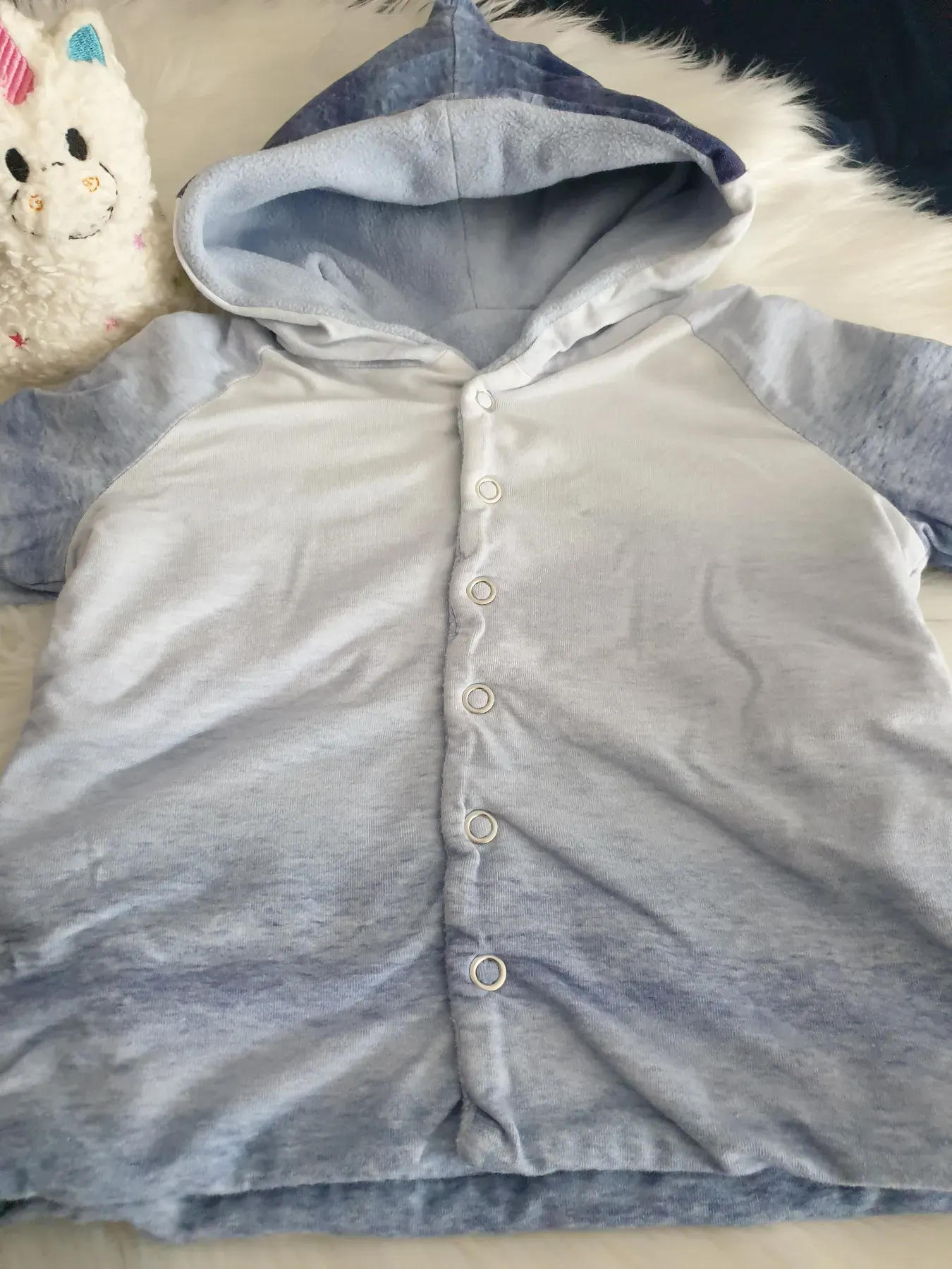 Jacke handmade mit Pinguinen - Gr. 74/80
