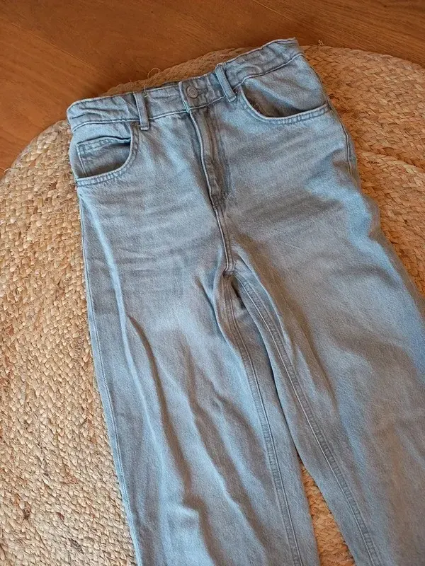 Zara Jeans Gr 152 Mädchen, weites Bein, wide leg, high Raise, grau