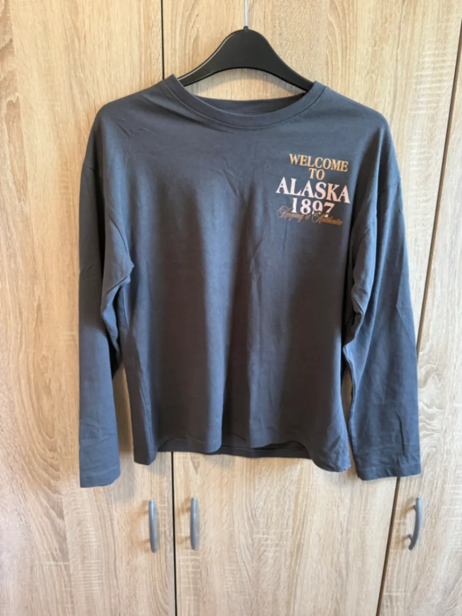 Zara Langarmshirt von Zara in Grau