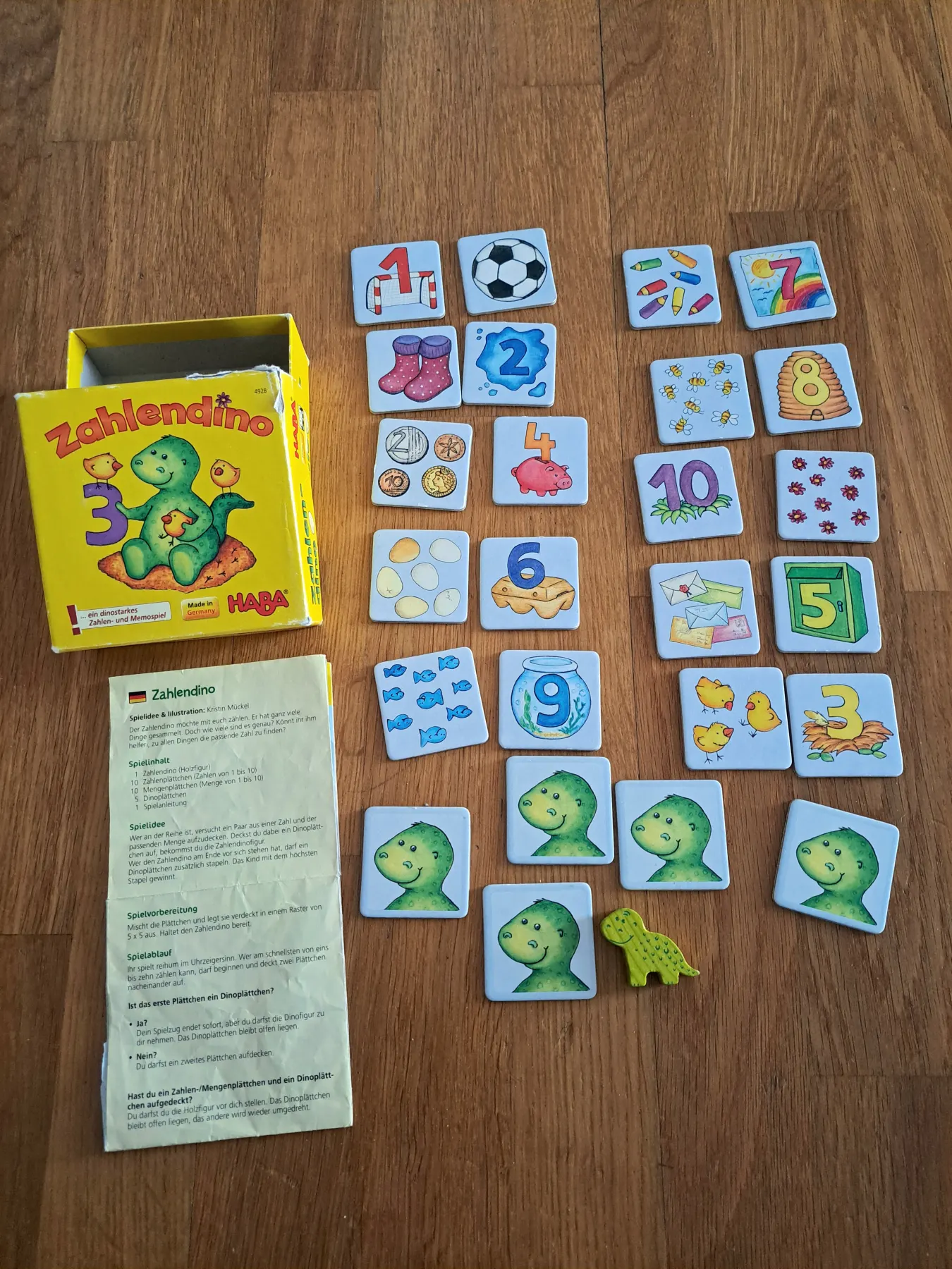 Zahlendino haba Zahlenspiel 1-10 ab 3 Jahren Holzdino Memory