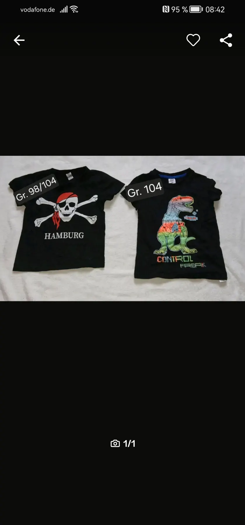 2 T-shirts in der gr. 98 /104