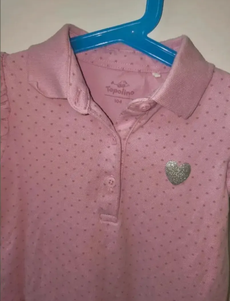 topolino Sommerkleid Polokleid Größe 104 rosa gepunktet