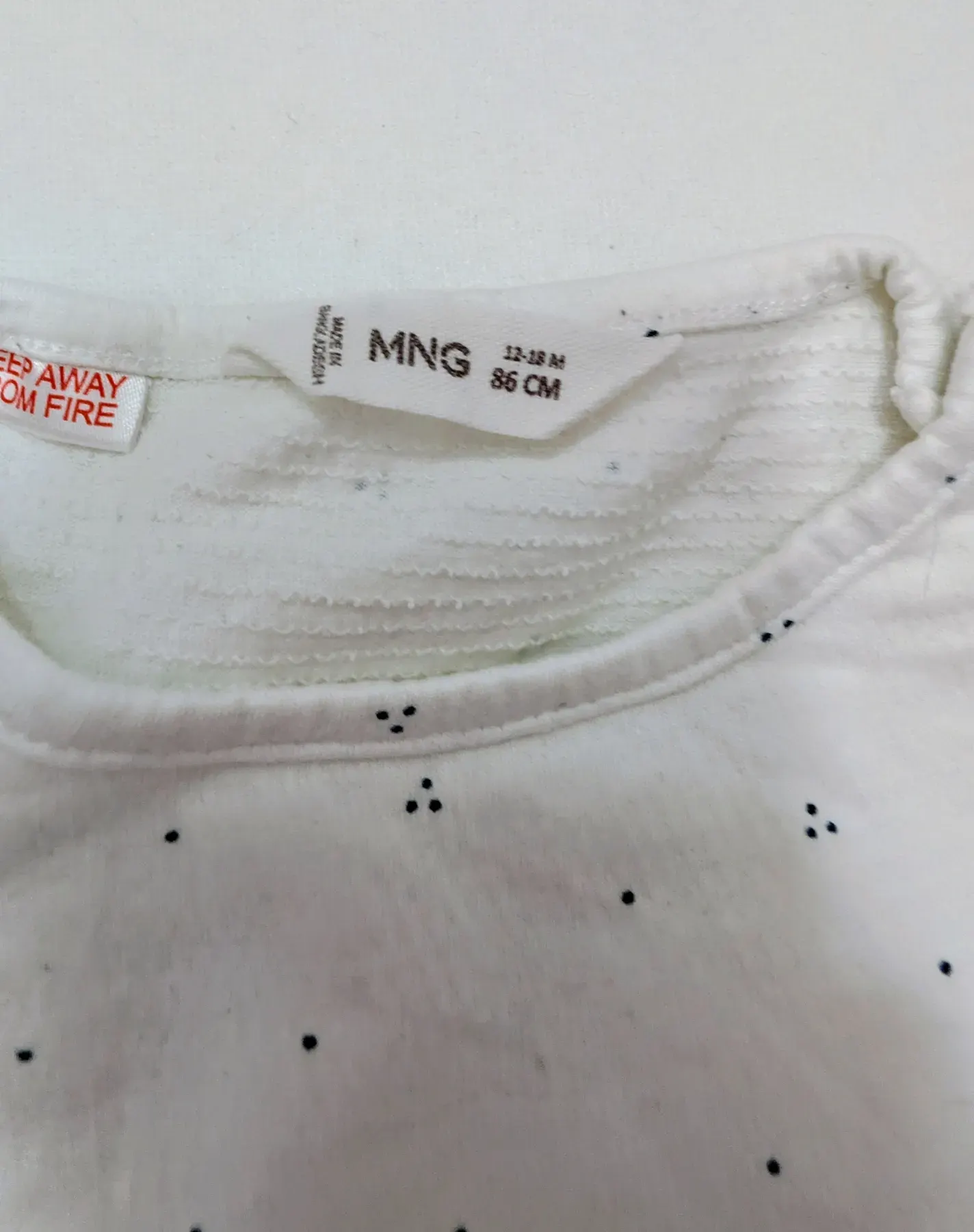 Mango Baby Set – Denim Latzkleid & Body – Weiß/Blau – Gr. 86