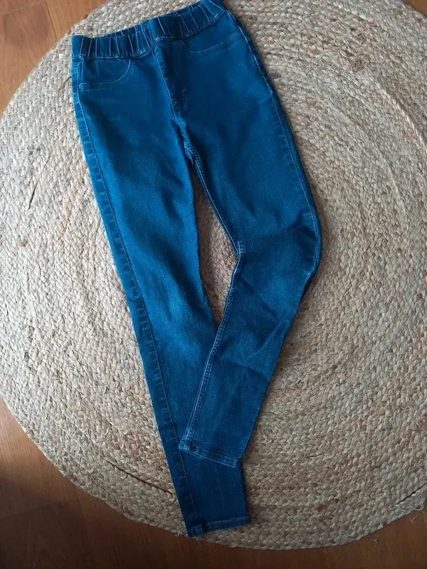 H&M Jeans Jeggings Gr 152 Mädchen, blau, Hose, Frühling, Treggings, neuwertig