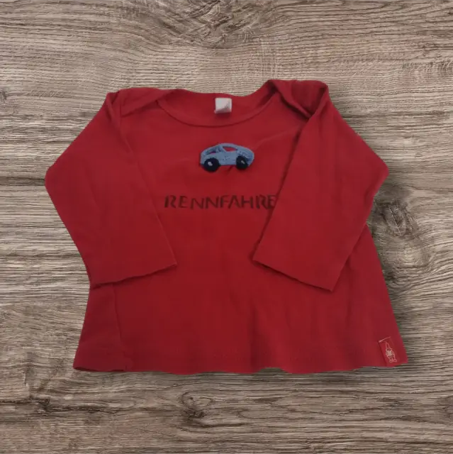 Longsleeve/Langarmshirt rot gesticktes Auto Rennfahrer 80 American Apperal