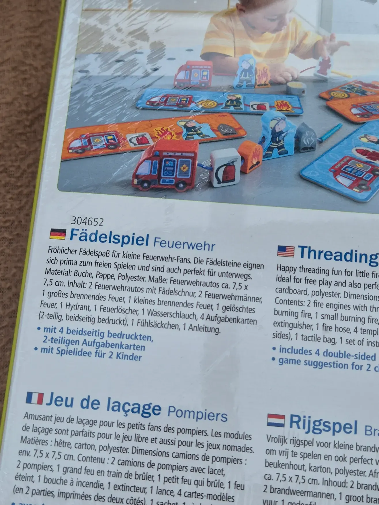 NEU - HABA Fädelspiel Feuerwehr