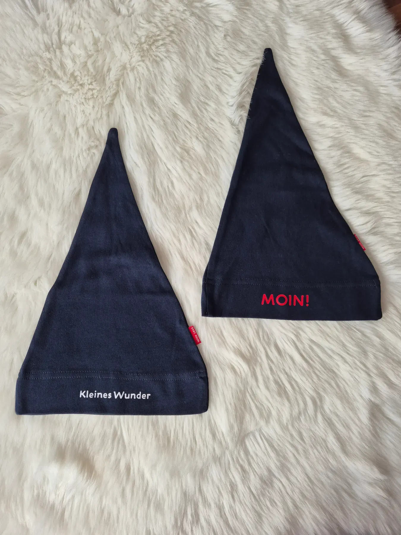 Made with Love | Zipfelmützen Set Gr. 86/104 | Kleines Wunder & Moin | ungetragen