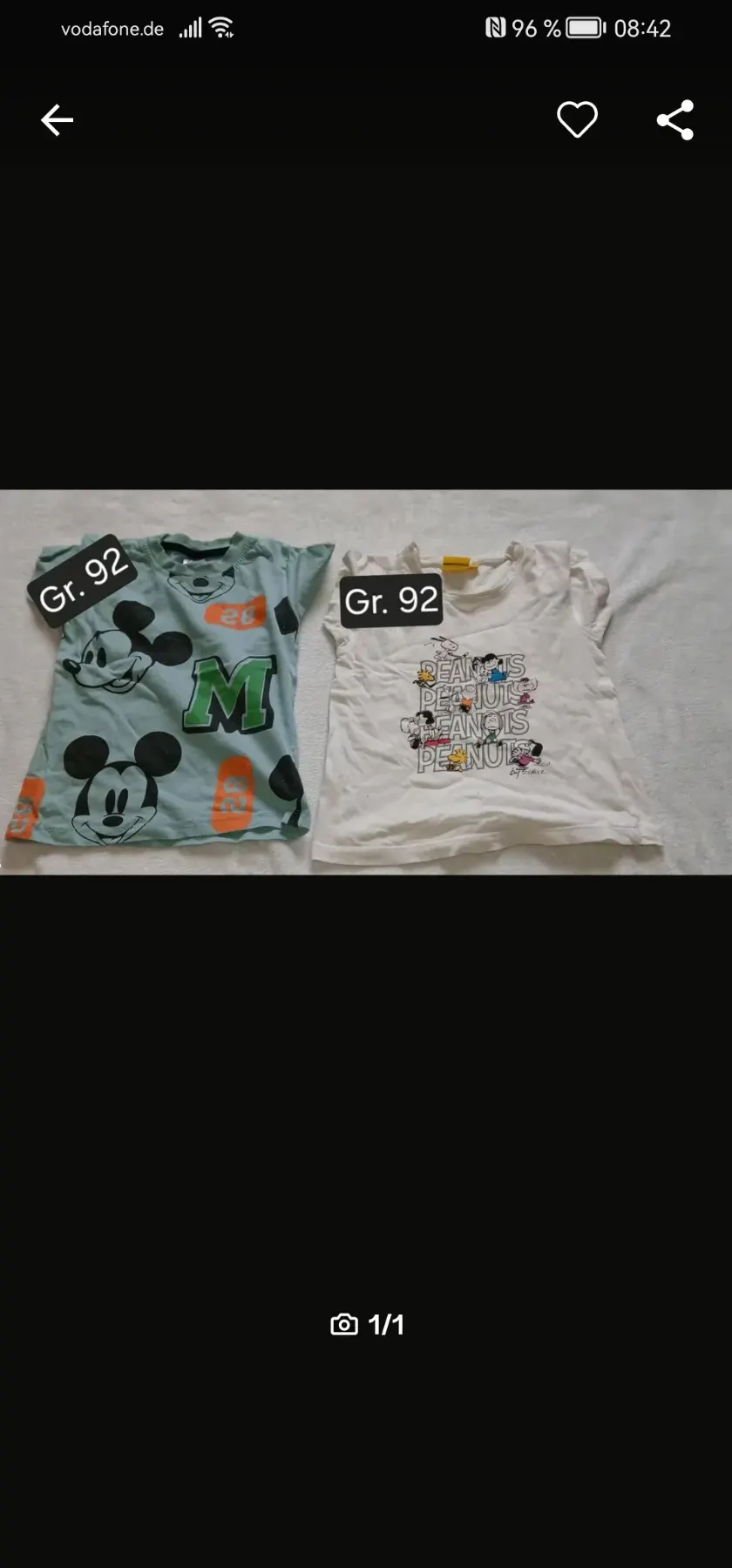 t shirts von Micky Maus und den Peanuts in der gr. 92