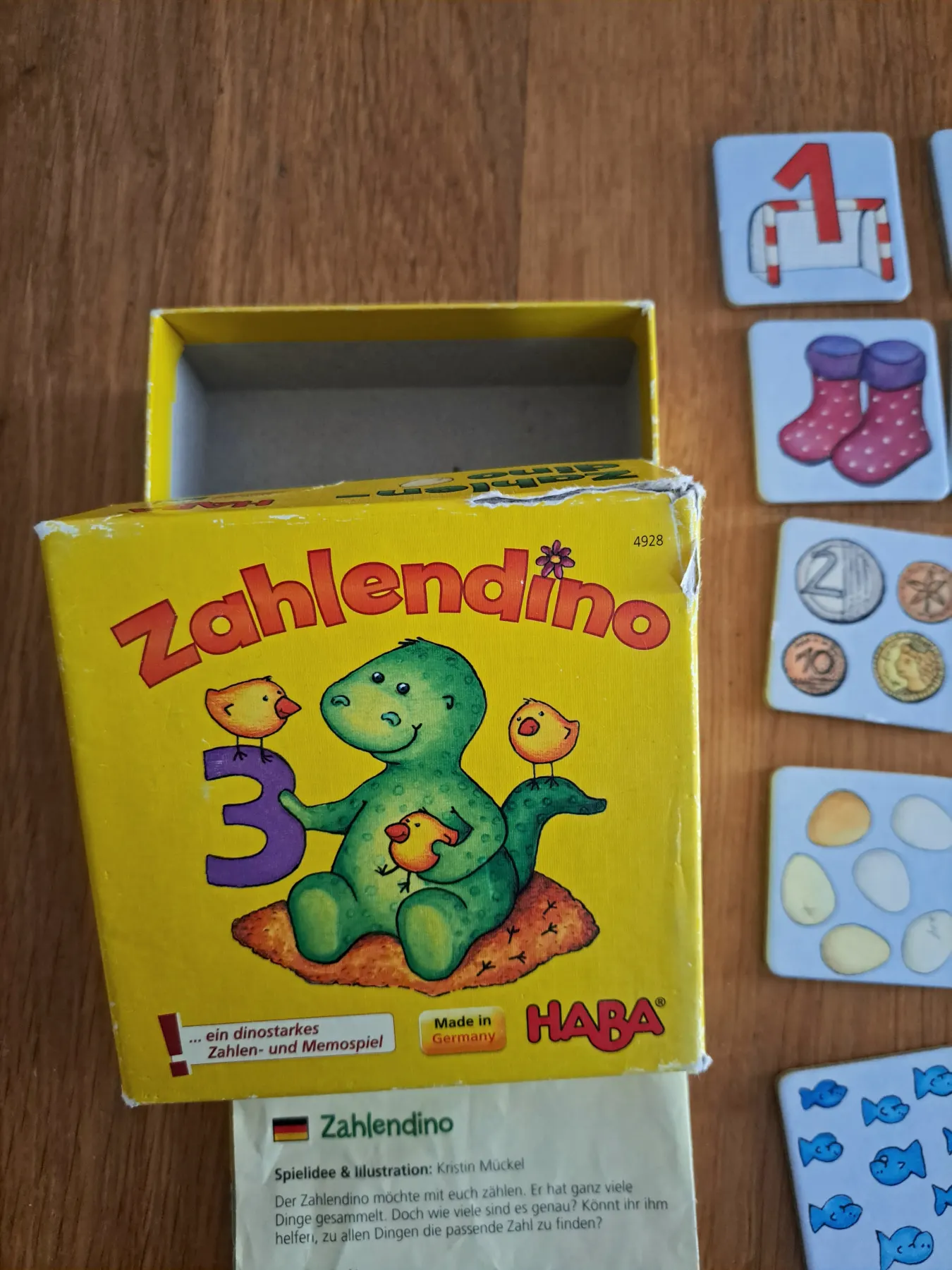 Zahlendino haba Zahlenspiel 1-10 ab 3 Jahren Holzdino Memory