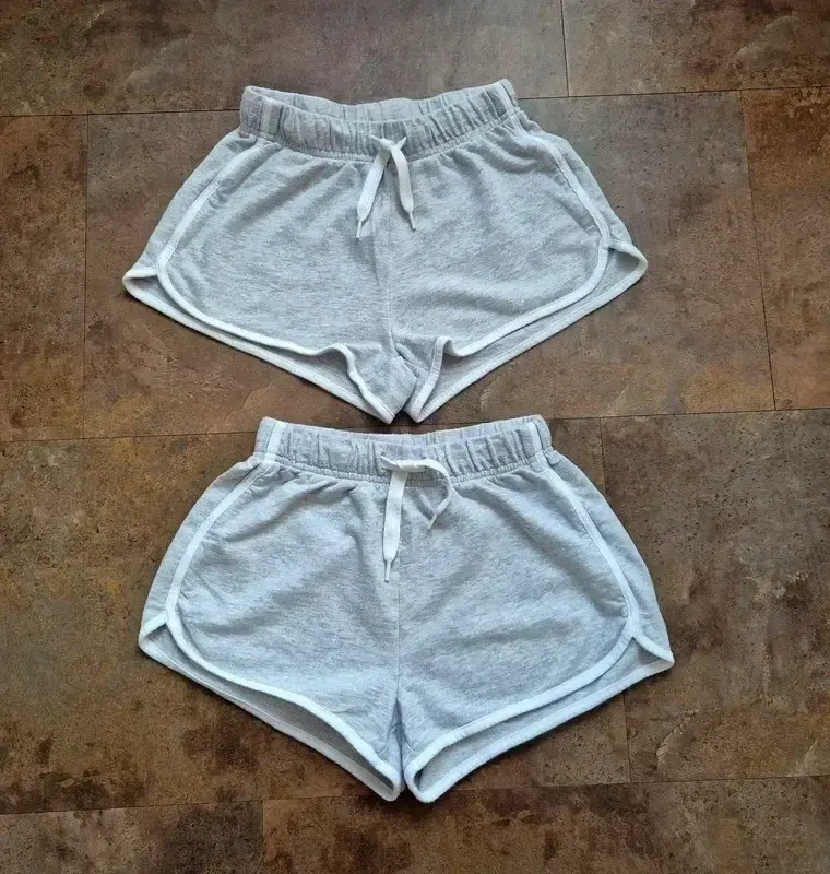 H&M Mädchen Set 2 Shorts Bermudas Hosen Gummizug grau 9-10/134-140
