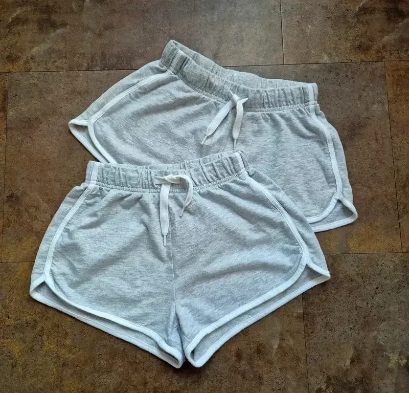 H&M Mädchen Set 2 Shorts Bermudas Hosen Gummizug grau 9-10/134-140