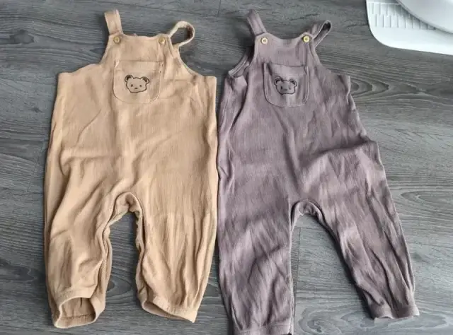 Bonprix 2er Set Latzhosen braun/beige Größe 68/74