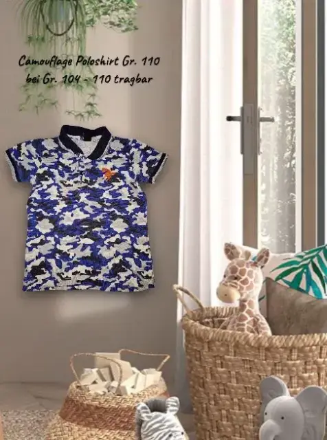 Camouflage Poloshirt Gr. 110 bei Gr. 104 - 110 tragbar