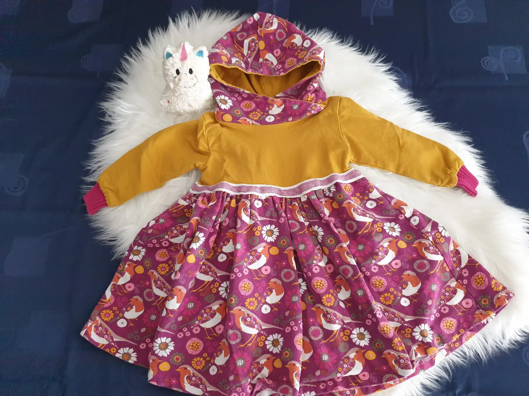 Langarmkleid handmade - Gr. 98/104