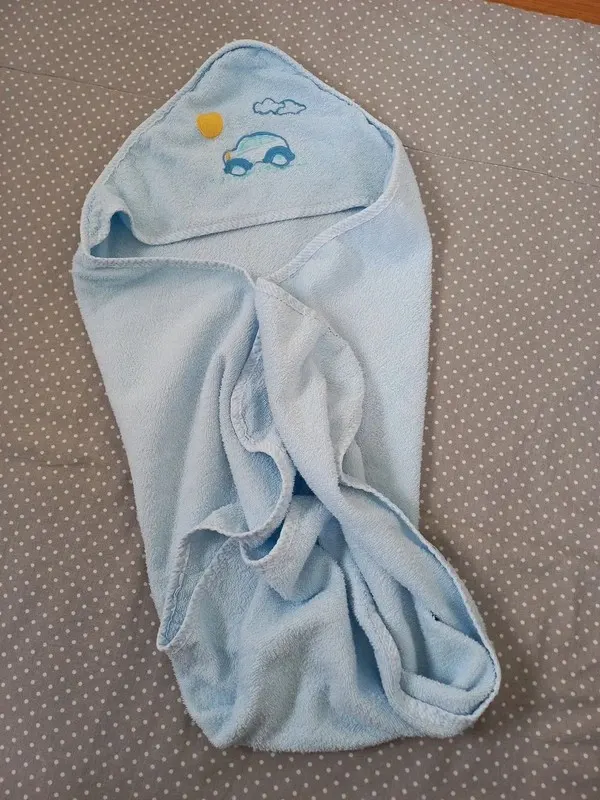 Baby Kapuzen Badetuch Handtuch Baden, Junge, Babyboy, hellblau Frottee