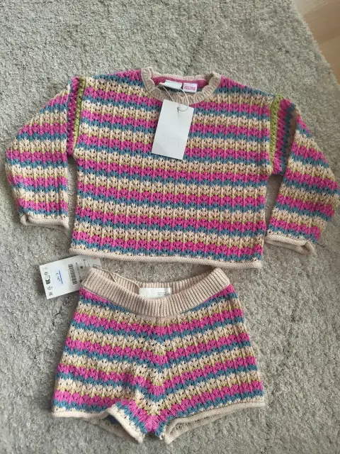 Zara Sommer Set Strick Sweater und Shorts Größe 92 2 Jahre