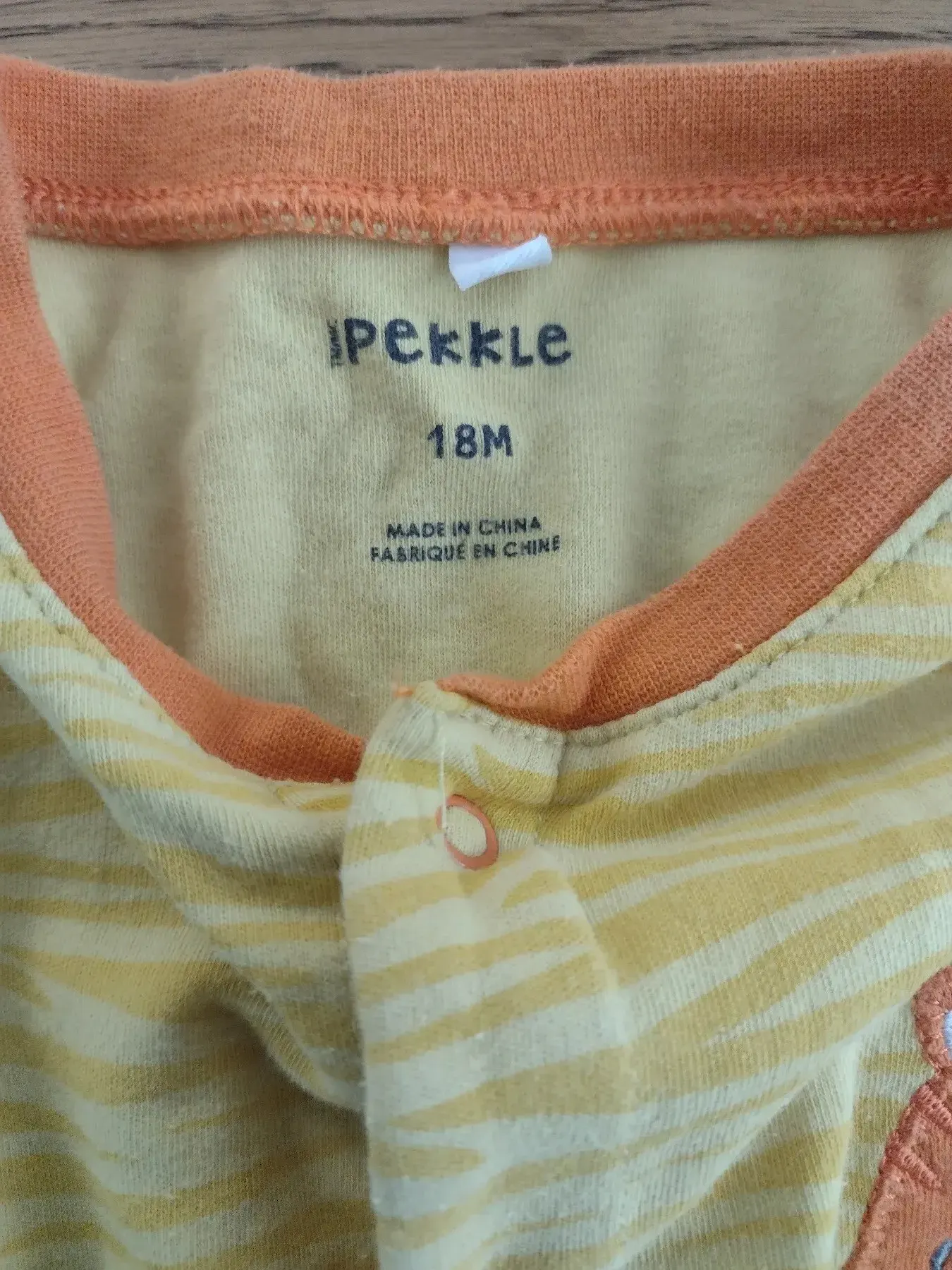 Schlafanzug mit Fuß gelb-orange 86/92 Pekkle