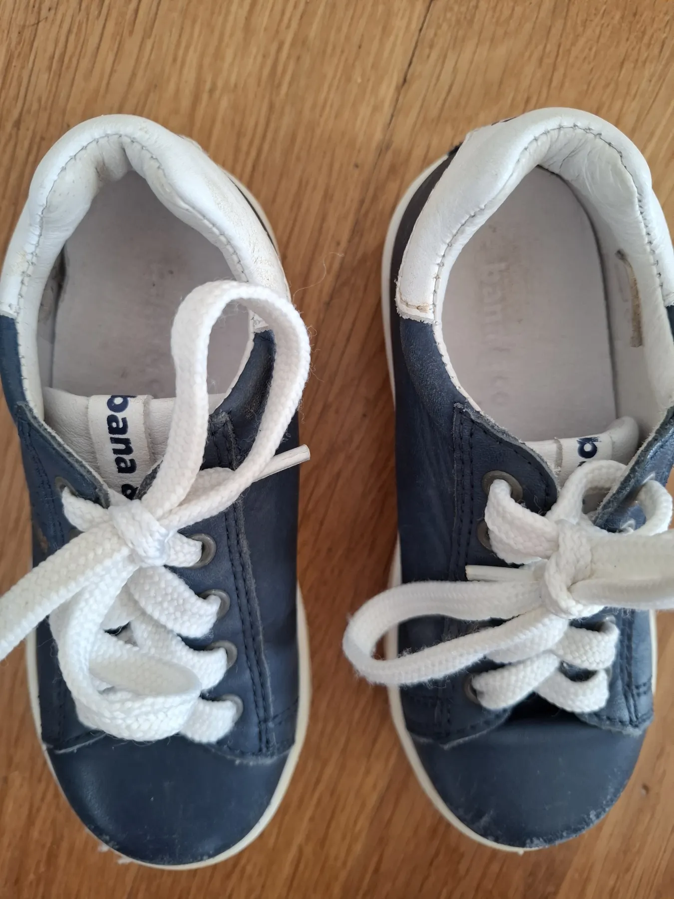 Sneaker Gr. 35 bana&Co Schnürschuhe Leder blau dunkelblau