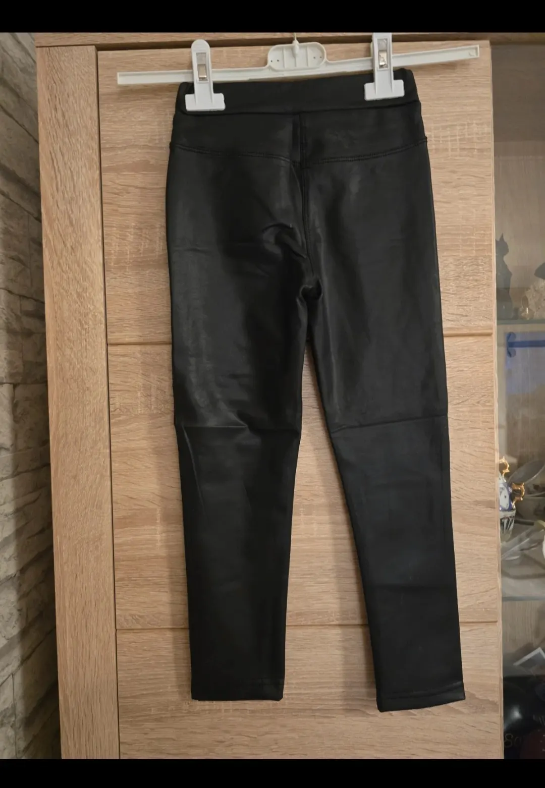 Mädchen Leggins Leder Optik Größe