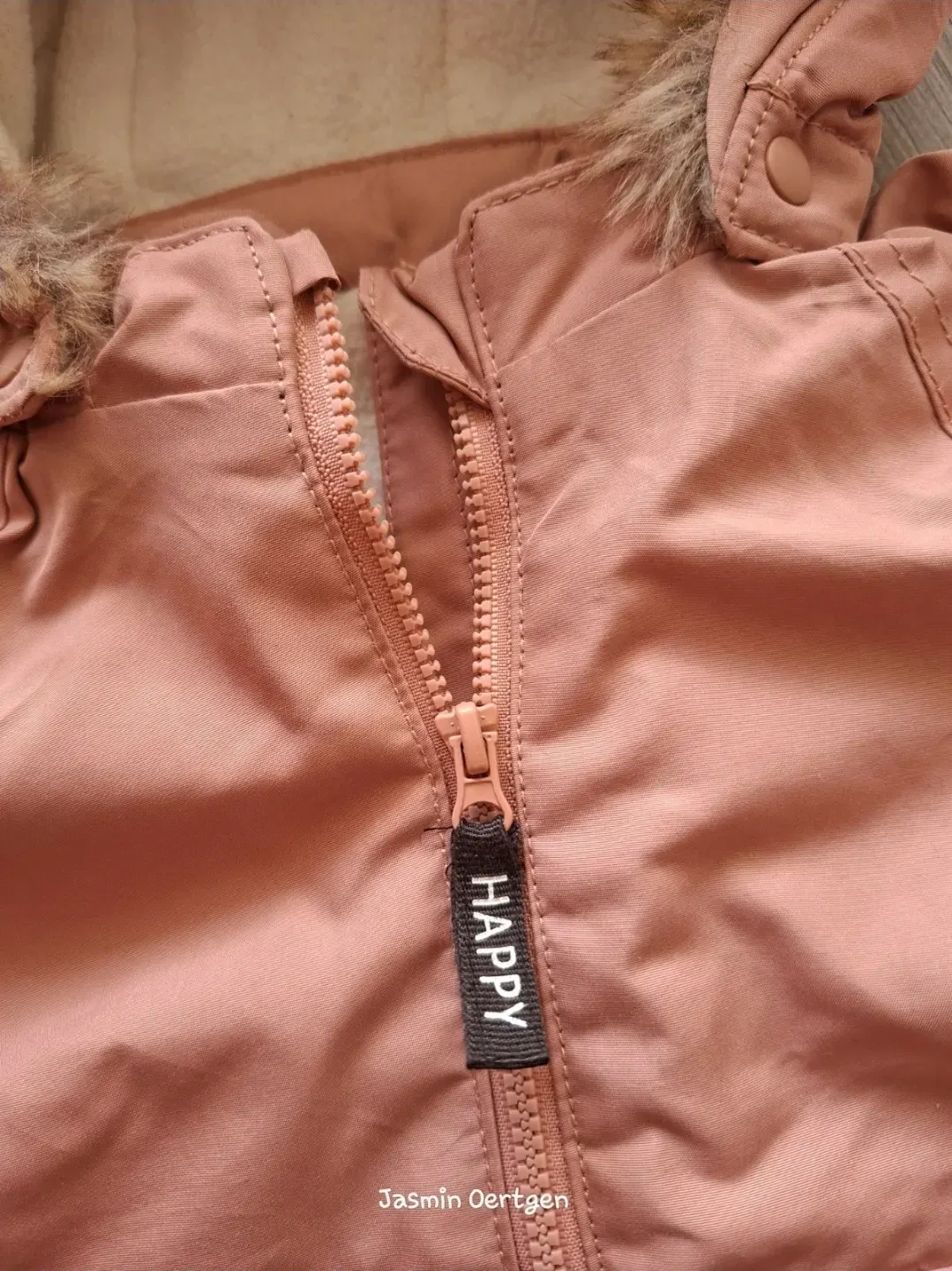 Winterjacke mit Kuschel-Fleece & Kunstfell | H&M | Gr. 68 |
