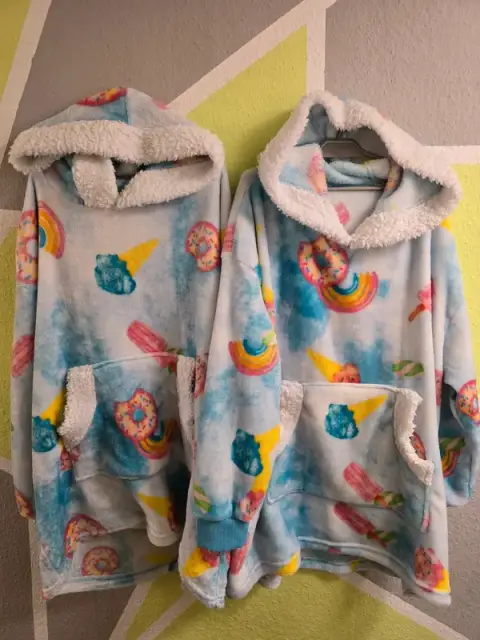 2x Winthome Kuschelhoodie Kuscheldecke