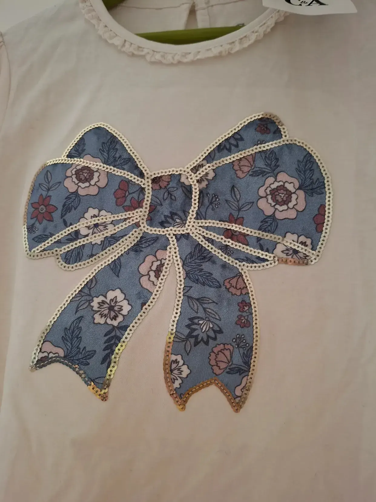 C&A festliches langarm Shirt mit Schleife 128