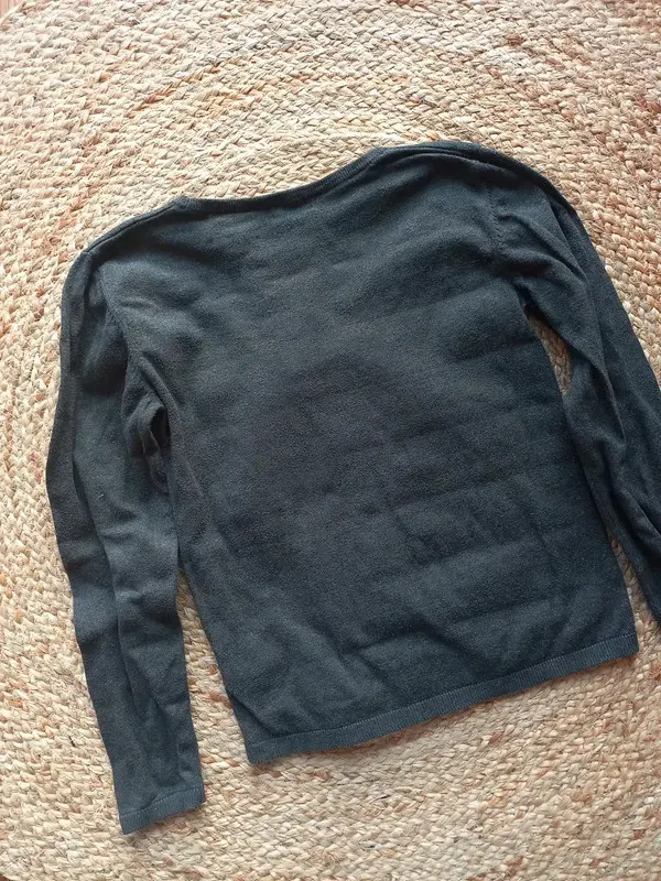 H&M Pulli Gr 152/158 Mädchen, Feinstrick, Wendepailletten, grau, schwarz, Herbst, Winter