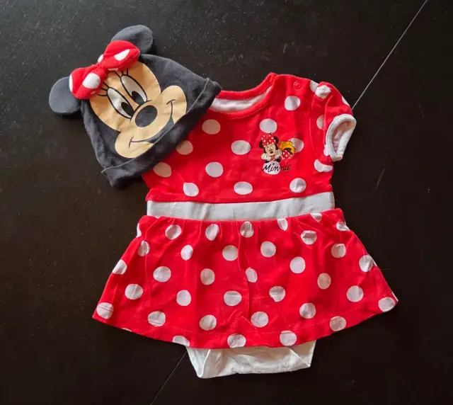 Süßes Minnie Maus Set (Kleid-Body & Mütze) 🎀