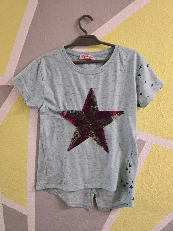 TShirt Stern Wendepailletten Viollen Gr. 164